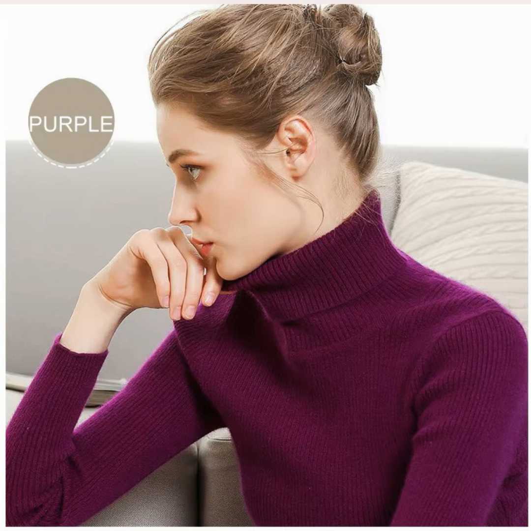 Premium,Quality,Women,High,Neck,Sweater,