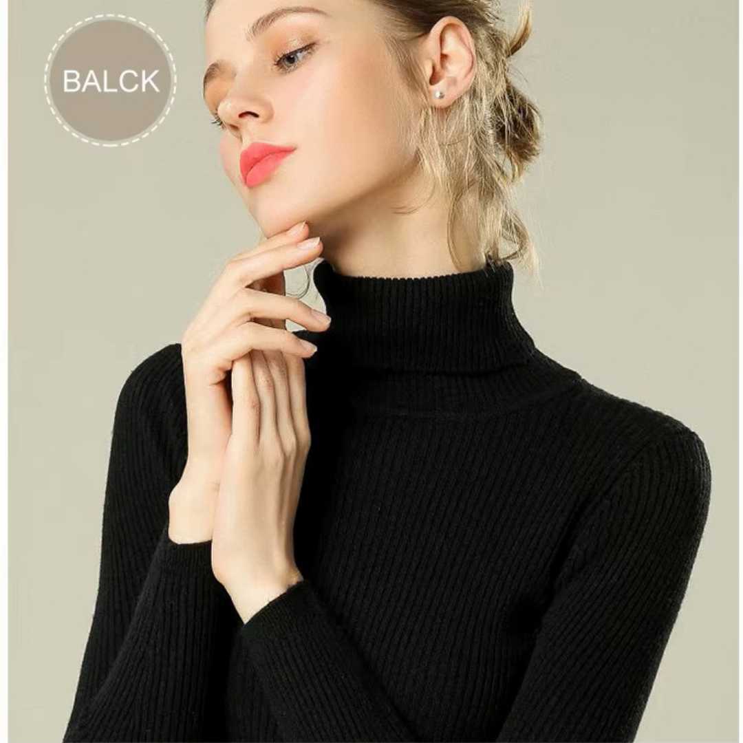 Premium,Quality,Women,High,Neck,Sweater,