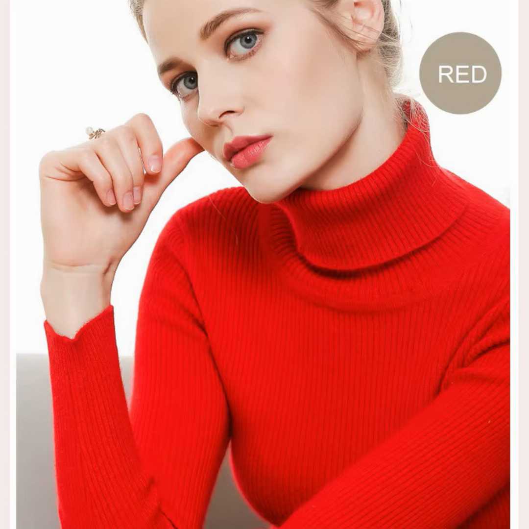 Premium,Quality,Women,High,Neck,Sweater,