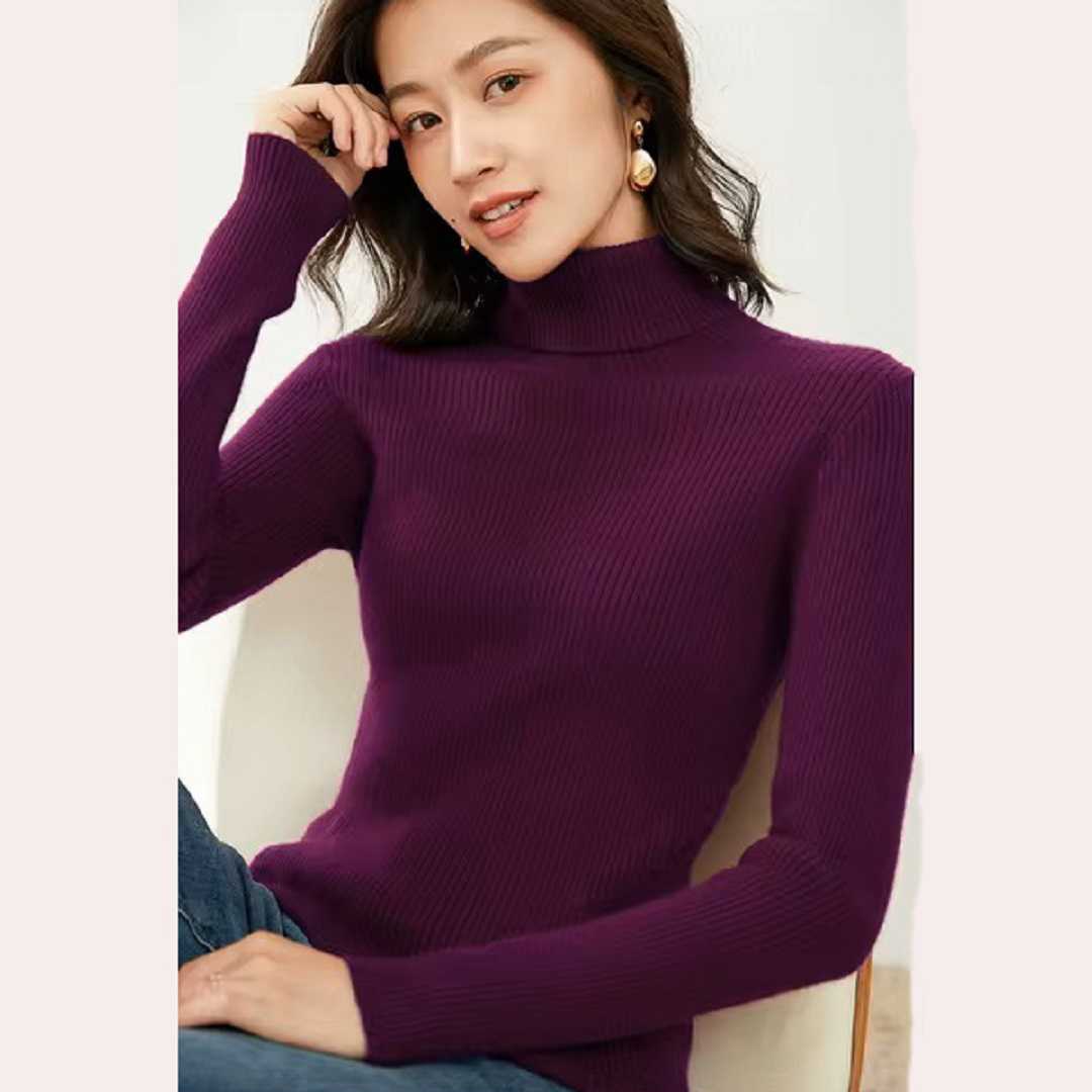 Premium,Quality,Women,High,Neck,Sweater,