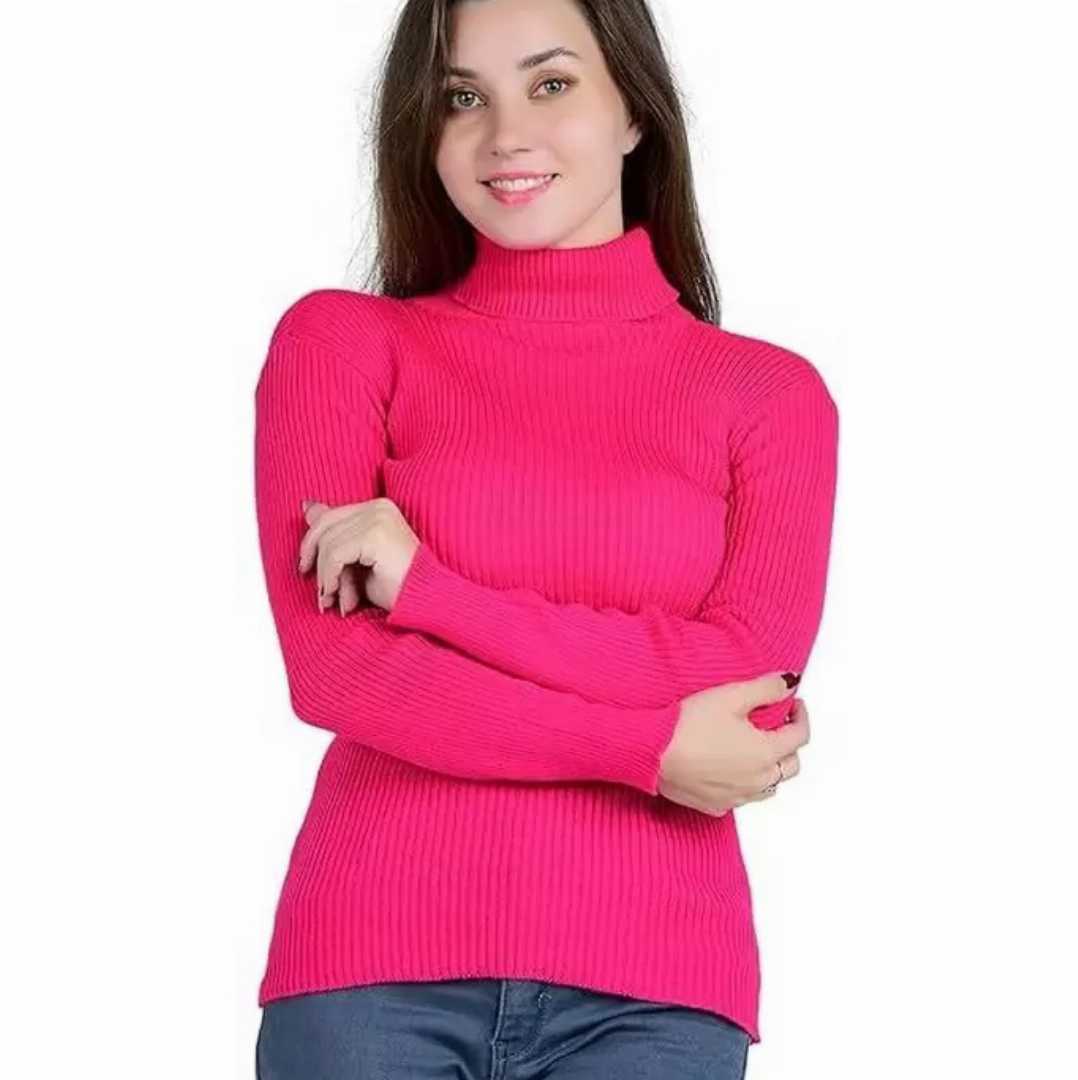 Premium,Quality,Women,High,Neck,Sweater,