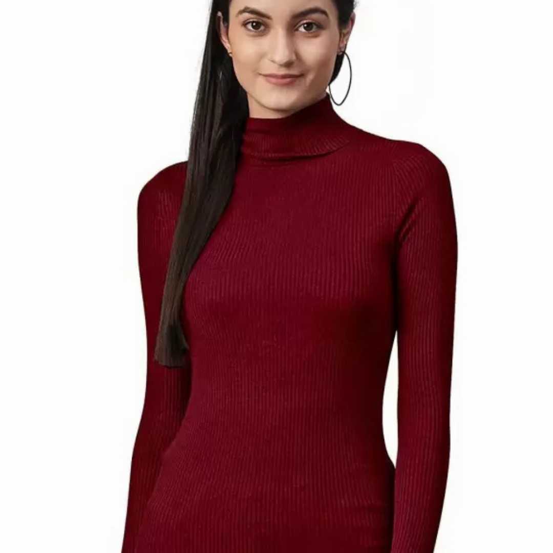 Premium,Quality,Women,High,Neck,Sweater,