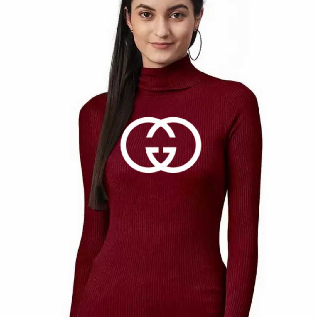 Premium,Quality,Women,High,Neck,Sweater,