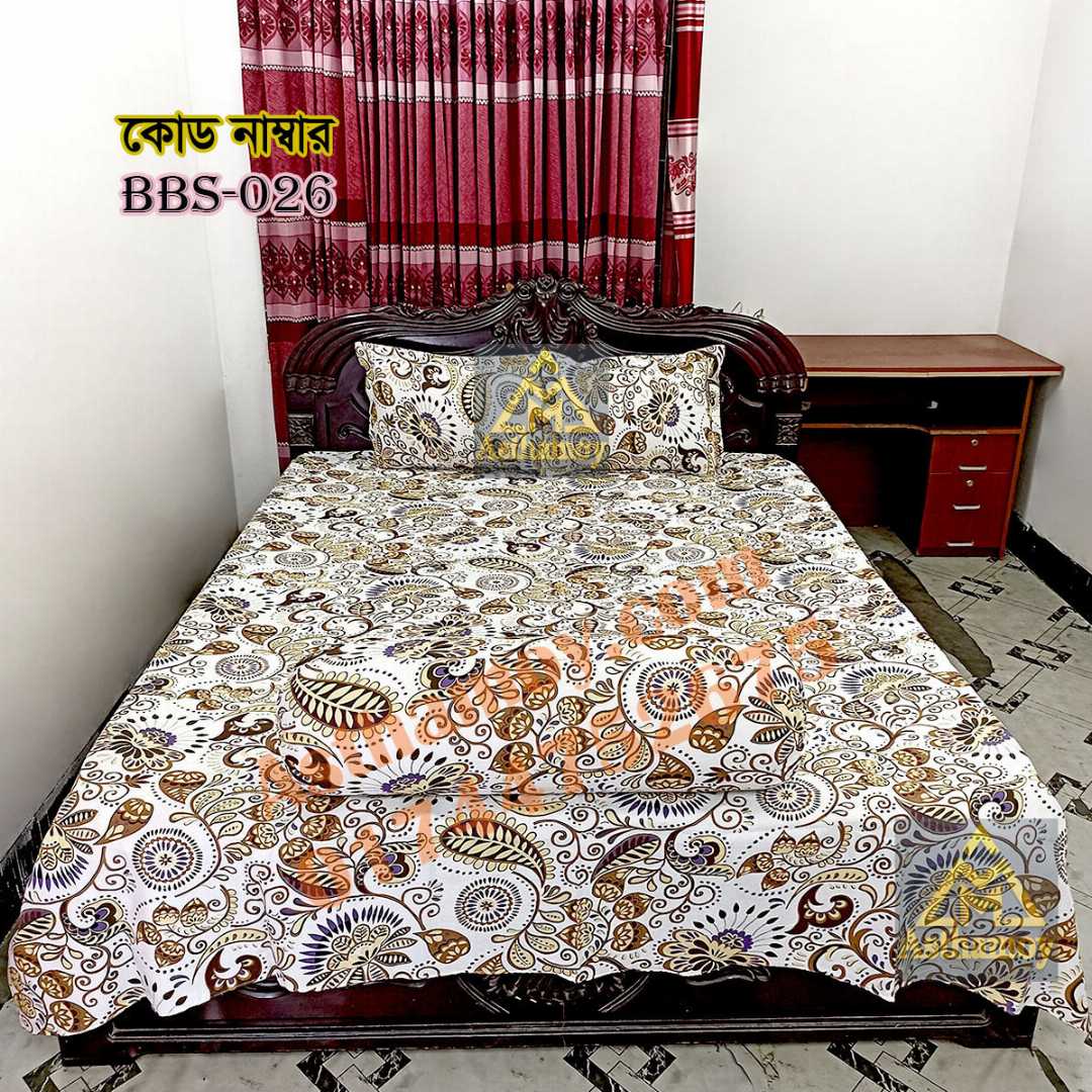 AC,HOME,TEX,King,Size,Bed,Sheet,with,Two,Pillow,Covers,Premium,Quality,100%,Twill,Cotton,Panel,Twill,Tuwel,Digital,Home,Text,Bed,Sheets,Premium,Quality,Double,size,bed,sheet,বেডশীট,বিছানার,চাদর