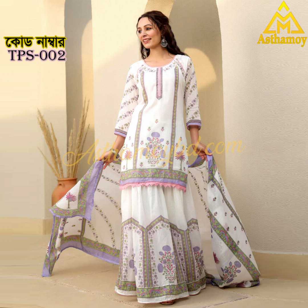 Gorgeous,Sharara,Three-Piece,Dress,For,Womens,Three,piece,3piece,unstitched,Party,Wear,Sarara,Sharara,Traditional,Fashion,Clothing,shalwar,kameez,arrivals,printed,kurti,শারারা,থ্রি-পিস,ড্রেস,Kamij