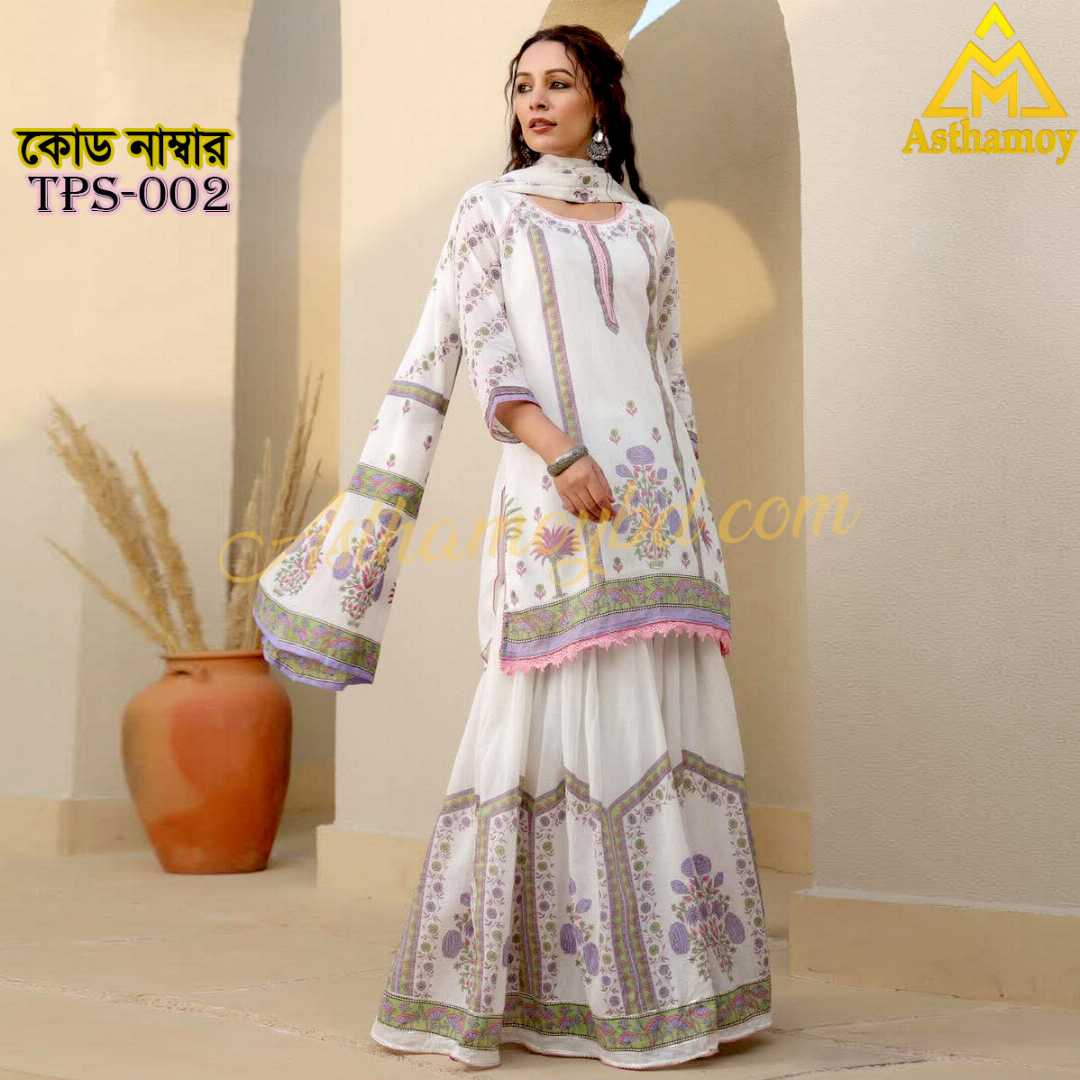 Gorgeous,Sharara,Three-Piece,Dress,For,Womens,Three,piece,3piece,unstitched,Party,Wear,Sarara,Sharara,Traditional,Fashion,Clothing,shalwar,kameez,arrivals,printed,kurti,শারারা,থ্রি-পিস,ড্রেস,Kamij