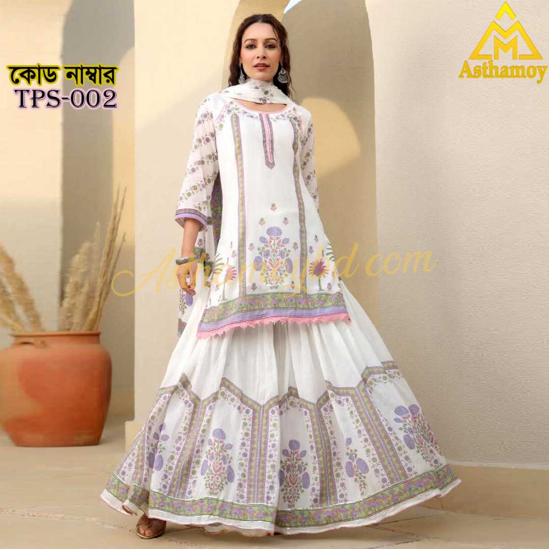 Gorgeous,Sharara,Three-Piece,Dress,For,Womens,Three,piece,3piece,unstitched,Party,Wear,Sarara,Sharara,Traditional,Fashion,Clothing,shalwar,kameez,arrivals,printed,kurti,শারারা,থ্রি-পিস,ড্রেস,Kamij
