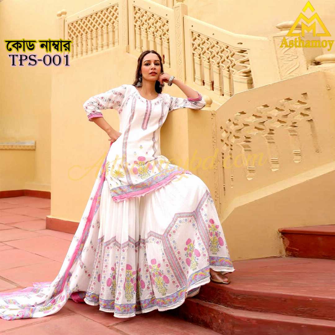 Gorgeous,Sharara,Three-Piece,Dress,For,Womens,Three,piece,3piece,unstitched,Party,Wear,Sarara,Sharara,Traditional,Fashion,Clothing,shalwar,kameez,arrivals,printed,kurti,শারারা,থ্রি-পিস,ড্রেস,Kamij