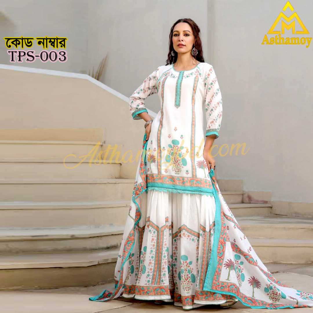 Gorgeous,Sharara,Three-Piece,Dress,For,Womens,Three,piece,3piece,unstitched,Party,Wear,Sarara,Sharara,Traditional,Fashion,Clothing,shalwar,kameez,arrivals,printed,kurti,শারারা,থ্রি-পিস,ড্রেস,Kamij