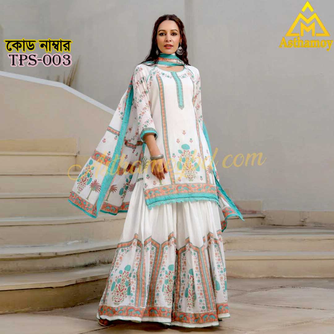 Gorgeous,Sharara,Three-Piece,Dress,For,Womens,Three,piece,3piece,unstitched,Party,Wear,Sarara,Sharara,Traditional,Fashion,Clothing,shalwar,kameez,arrivals,printed,kurti,শারারা,থ্রি-পিস,ড্রেস,Kamij
