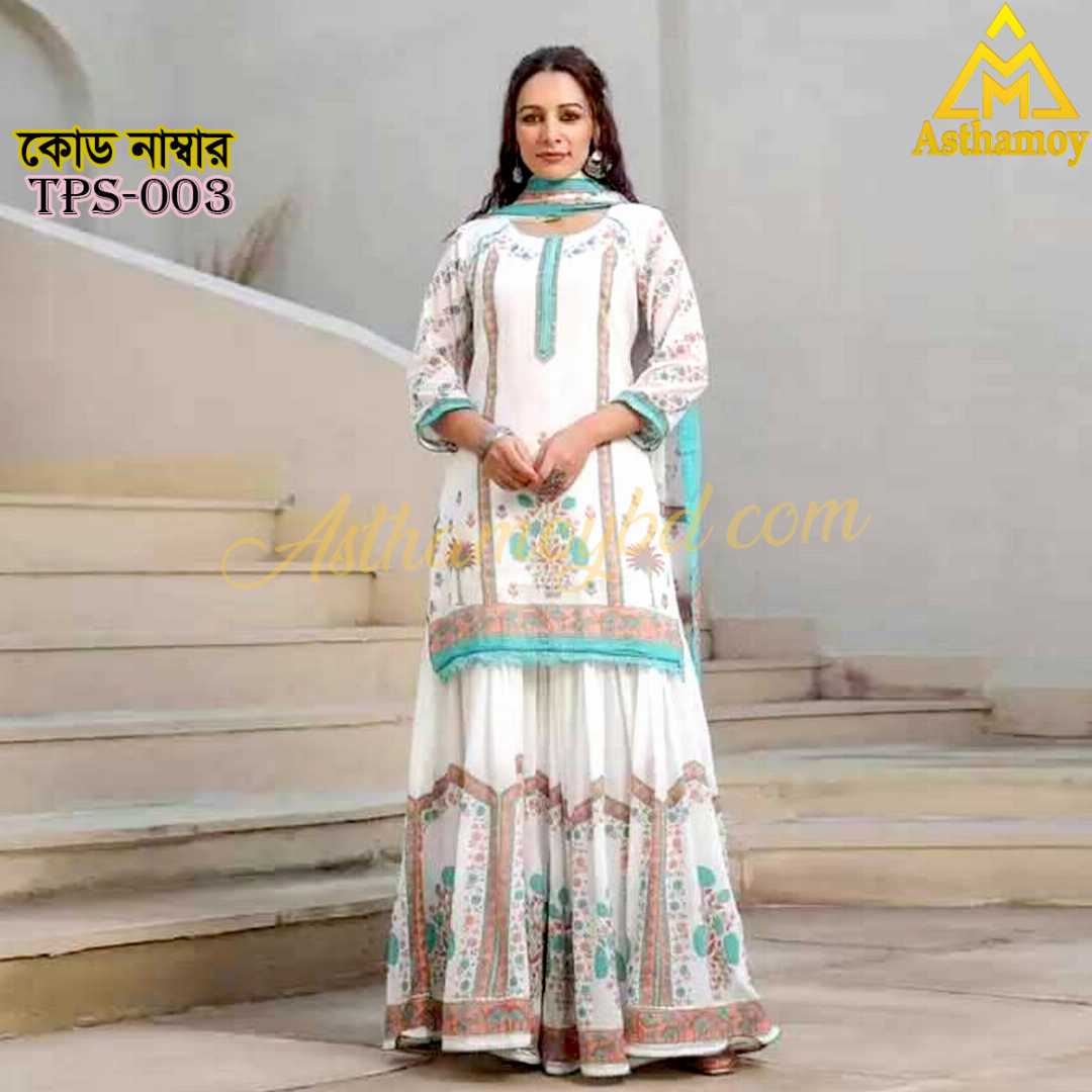 Gorgeous,Sharara,Three-Piece,Dress,For,Womens,Three,piece,3piece,unstitched,Party,Wear,Sarara,Sharara,Traditional,Fashion,Clothing,shalwar,kameez,arrivals,printed,kurti,শারারা,থ্রি-পিস,ড্রেস,Kamij