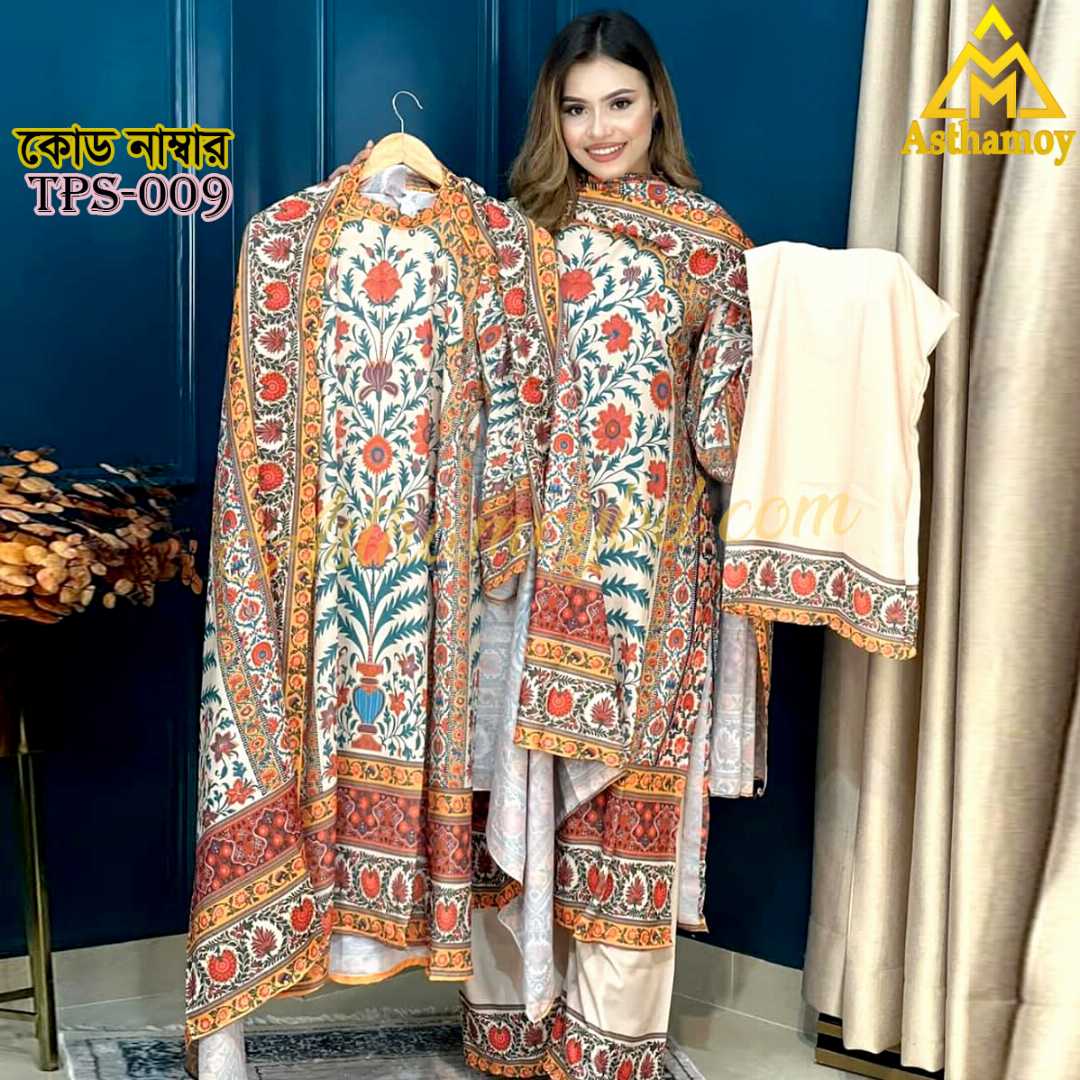 Digital,Printed,3,Piece,Set,Dress,For,Womens,Three,piece,3piece,unstitched,Party,Wear,Sarara,Sharara,Traditional,Fashion,Clothing,shalwar,kameez,arrivals,printed,kurti,শারারা,থ্রি-পিস,ড্রেস,Kamij