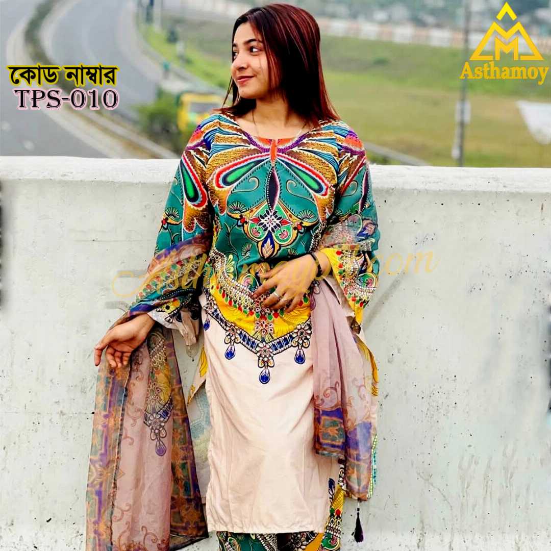 Digital,Printed,3,Piece,Set,Dress,For,Womens,Three,piece,3piece,unstitched,Party,Wear,Sarara,Sharara,Traditional,Fashion,Clothing,shalwar,kameez,arrivals,printed,kurti,শারারা,থ্রি-পিস,ড্রেস,Kamij