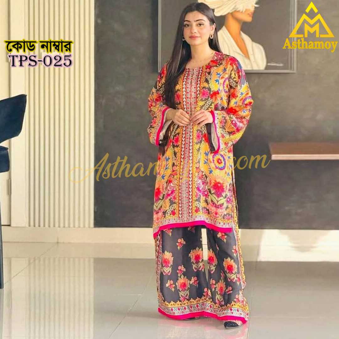 Digital,Printer,2,Piece,Set,Dress,For,Womens,Three,piece,3piece,unstitched,Party,Wear,Sarara,Sharara,Traditional,Fashion,Clothing,shalwar,kameez,arrivals,printed,kurti,শারারা,থ্রি-পিস,ড্রেস,Kamij
