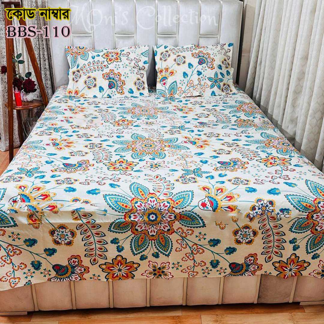 AC,HOME,TEX,King,Size,Bed,Sheet,with,Two,Pillow,Covers,Premium,Quality,100%,Twill,Cotton,Panel,Twill,Tuwel,Digital,Home,Text,Bed,Sheets,Premium,Quality,Double,size,bed,sheet,বেডশীট,বিছানার,চাদর