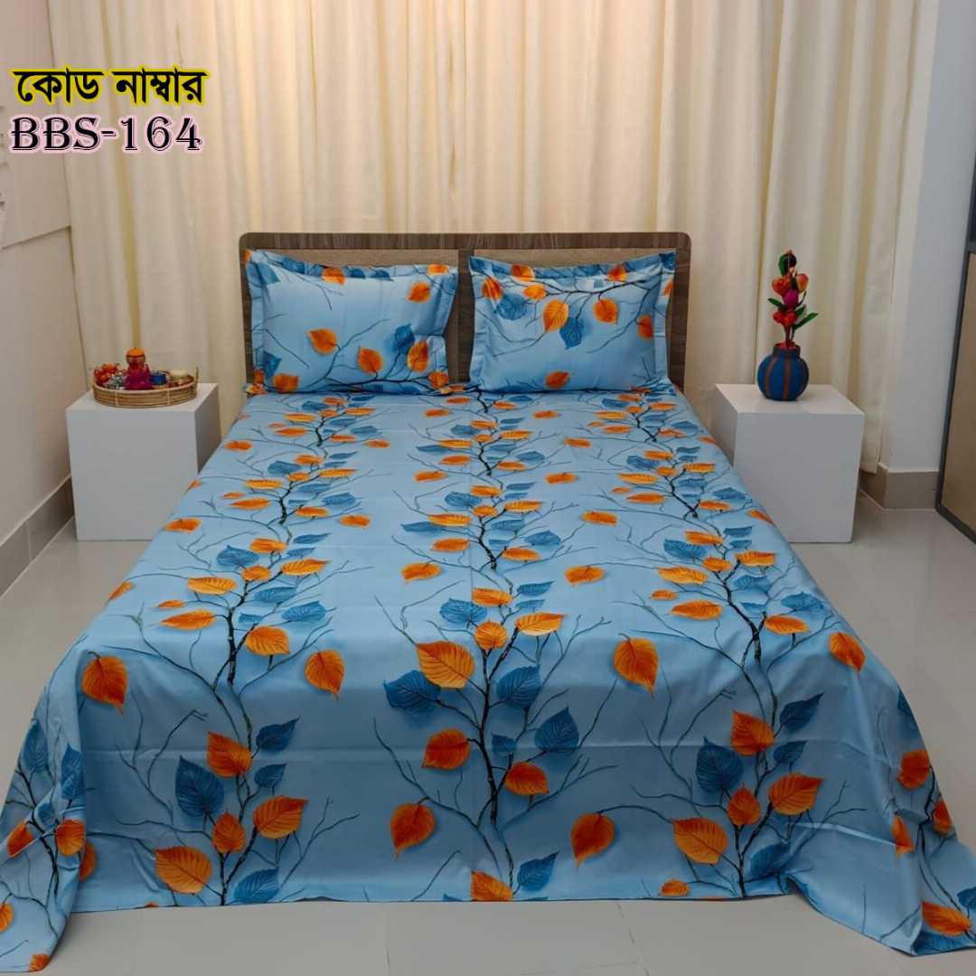 AC,HOME,TEX,King,Size,Bed,Sheet,with,Two,Pillow,Covers,Premium,Quality,100%,Twill,Cotton,Panel,Twill,Tuwel,Digital,Home,Text,Bed,Sheets,Premium,Quality,Double,size,bed,sheet,বেডশীট,বিছানার,চাদর
